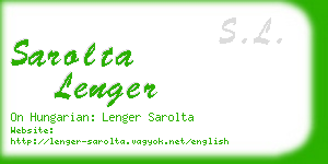 sarolta lenger business card